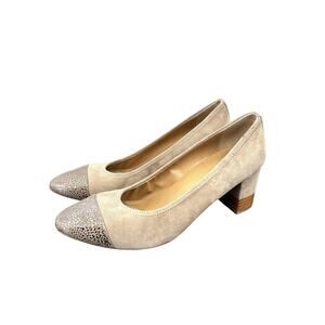 Vaneli Truffle Suede Shoes in Box Womens Size 8 Wooden Heels